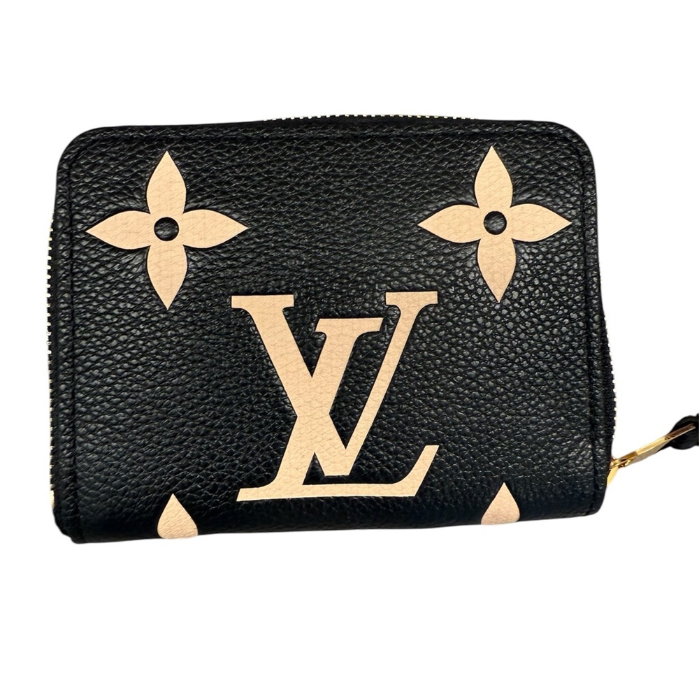 Louis Vuitton Black and Beige Monogram Empreinte Zippy Coin Purse